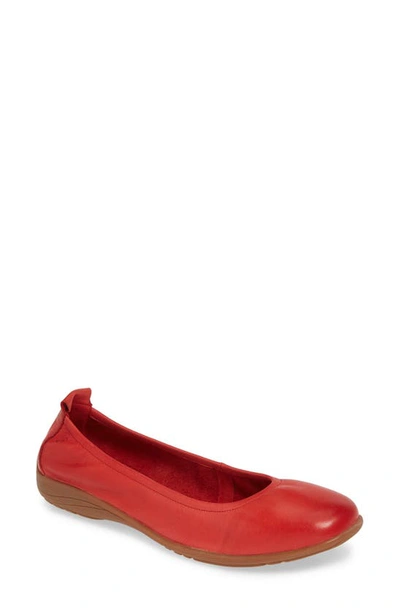 Josef Seibel Fenja 01 Flat In Red Leather