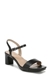 Naturalizer Bristol Ankle Strap Sandals Women's Shoes In Black Smooth Faux Leather
