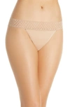 Thinx Lace Period Light Absorbency Thong In Beige