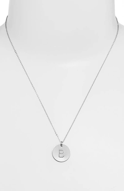 Nashelle Sterling Silver Initial Disc Necklace In Sterling Silver B