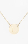Nashelle 14k-gold Fill Anchored Initial Disc Necklace In 14k Gold Fill L