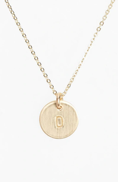 Nashelle 14k-gold Fill Initial Mini Circle Necklace In 14k Gold Fill D