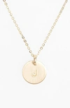 Nashelle 14k-gold Fill Initial Mini Circle Necklace In 14k Gold Fill J