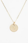 Nashelle 14k-gold Fill Initial Mini Circle Necklace In 14k Gold Fill O