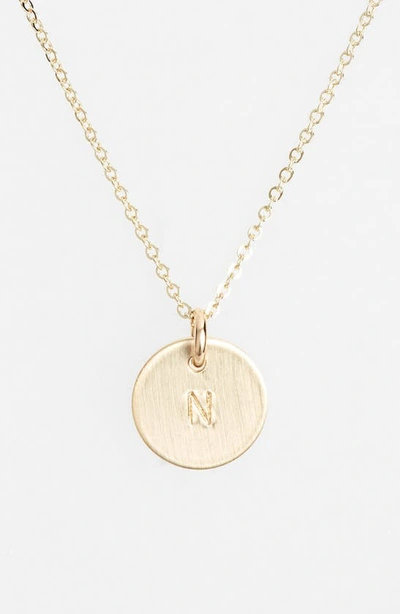 Nashelle 14k-gold Fill Initial Mini Circle Necklace In 14k Gold Fill N