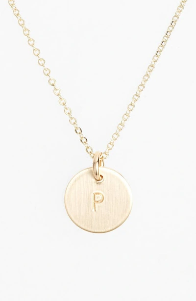 Nashelle 14k-gold Fill Initial Mini Circle Necklace In 14k Gold Fill P