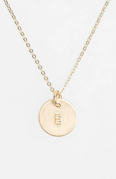 Nashelle 14k-gold Fill Initial Mini Circle Necklace In 14k Gold Fill E