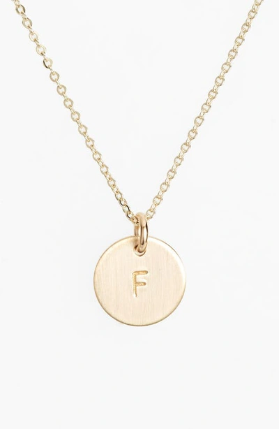 Nashelle 14k-gold Fill Initial Mini Circle Necklace In 14k Gold Fill F