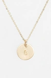 Nashelle 14k-gold Fill Initial Mini Circle Necklace In 14k Gold Fill G