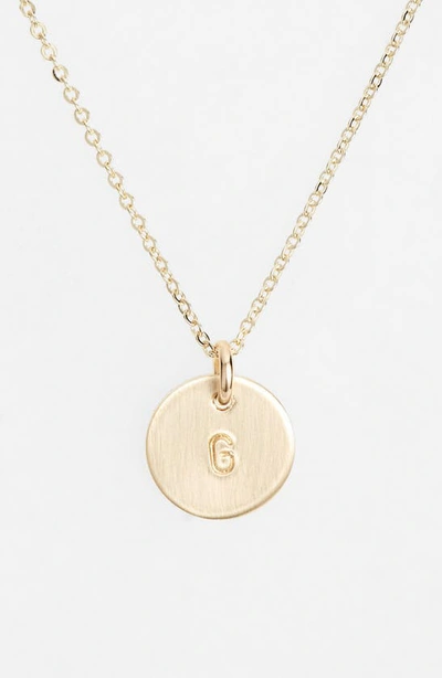 Nashelle 14k-gold Fill Initial Mini Circle Necklace In 14k Gold Fill G