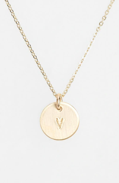 Nashelle 14k-gold Fill Initial Mini Circle Necklace In 14k Gold Fill V