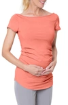 Stowaway Collection Ballet Maternity Tunic In Coral