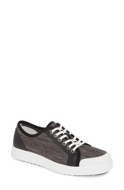 Traq By Alegria Sneaq Sneaker In Washed Black Leather
