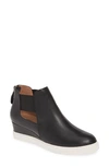 Linea Paolo Amanda Slip-on Wedge Bootie In Black Nappa Leather