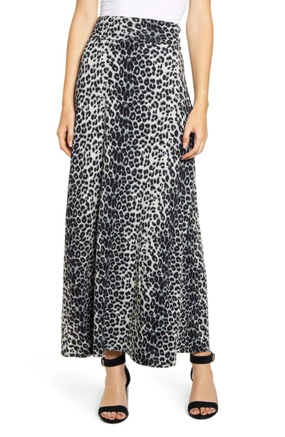 Loveappella Roll Top Maxi Skirt In Gray/ Black