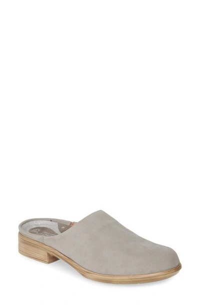 Naot Lodos Mule In Light Grey Nubuck Leather