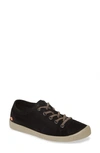 Softinos By Fly London Isla Distressed Sneaker In Black/ Black Leather
