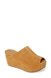 Chocolat Blu Wynn Peep Toe Mule In Rust Suede