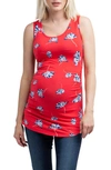 Nom Maternity Joey Ruched Maternity Tank In Poppy