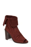 42 Gold Ramada Peep Toe Bootie In Brunette Suede