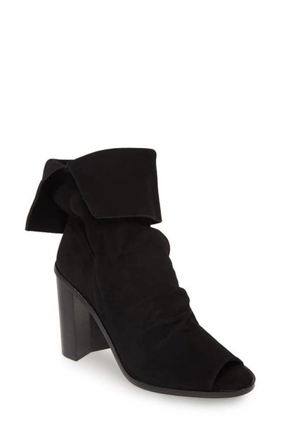 42 Gold Ramada Peep Toe Bootie In Black Suede