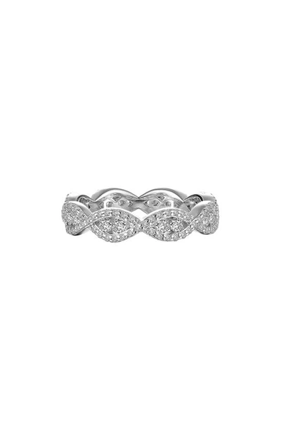 Lafonn Wave Simulated Diamond Eternity Band In Silver/clear