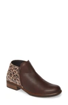 Naot 'helm' Bootie In Brown/ Cheetah Print Leather