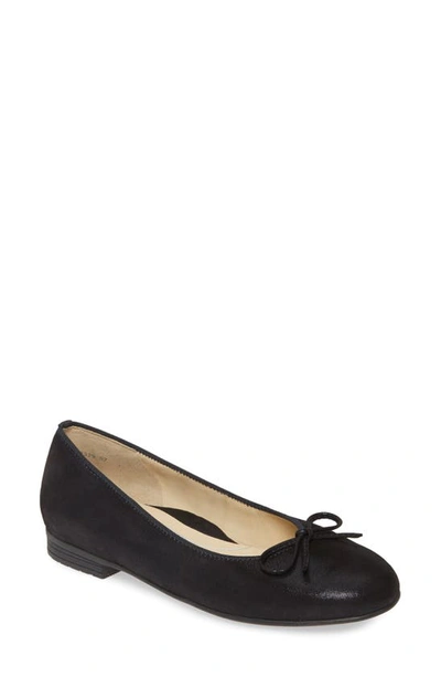 Ara Susie Flat In Black Nappa Leather