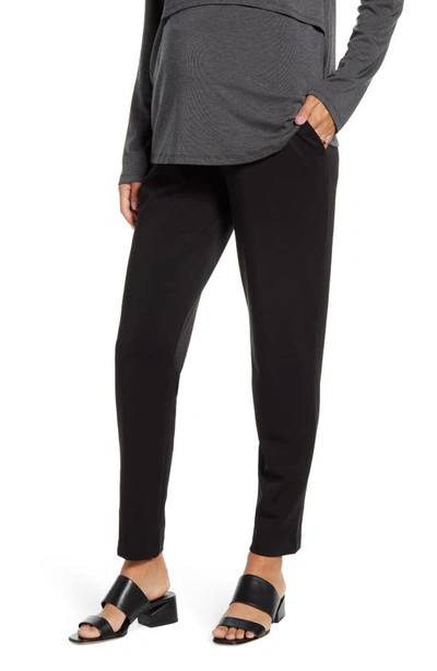 Angel Maternity Ponte Knit Maternity Trousers In Black