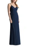 After Six Women's Draped-back Sleeveless V-neck Gown In Midnight