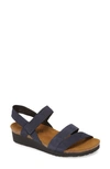 Naot Kayla Wedge Sandal In Navy Velvet Nubuck Leather