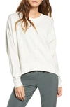 Zella Cozy Fleece High/low Sweatshirt In Ivory Egret