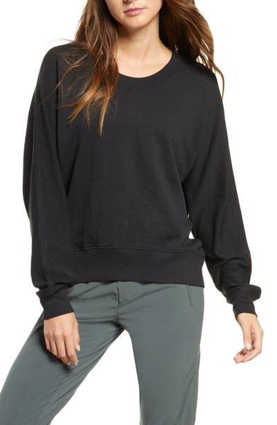 Zella Carey Crew High/low Sweatshirt In Black