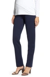 Angel Maternity Straight Leg Maternity Trousers In Navy