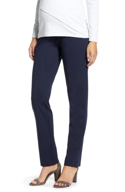 Angel Maternity Straight Leg Maternity Trousers In Navy