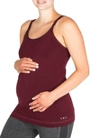 Modern Eternity Seamless Maternity/nursing Yoga Tank In Burgundy