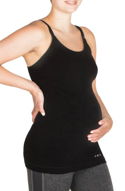 Modern Eternity Seamless Maternity/nursing Yoga Tank In Black