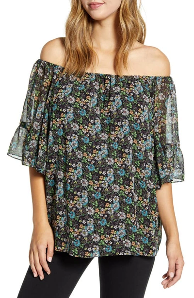 Maternal America Off The Shoulder Maternity Blouse In Tea Garden