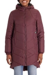 Modern Eternity 3-in-1 Maternity Puffer Jacket In Burgundy