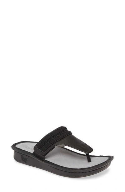 Alegria 'vanessa' Thong Sandal In Black Upgrade Leather