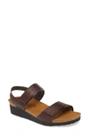 Naot Aisha Wedge Sandal In Soft Brown/ Walnut Leather