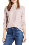Loveappella Loveapella Ribbed Long Sleeve Top In Mauve