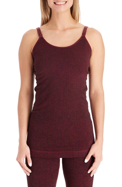 Modern Eternity Seamless Nursing Tank Top In Burgundy Jacquard