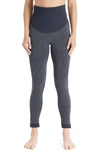 Modern Eternity Activewear Maternity Leggings In Grey Jacquard