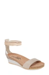 Naot 'pixie' Sandal In Beige Lizard/ Silver Leather