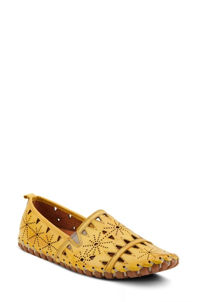 Spring Step Fusaro Flat In Yellow Leather