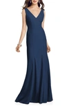 Dessy Collection Crepe Trumpet Gown In Midnight