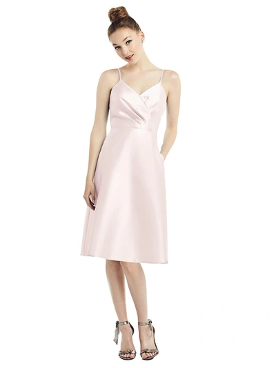 Alfred Sung Fit & Flare Satin Twill Cocktail Dress In Pink