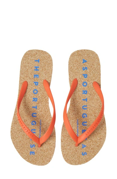 Asportuguesas By Fly London Base Flip Flop In Natural/ Red