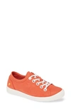 Softinos By Fly London Isla Distressed Sneaker In Devil Red Cupido Leather